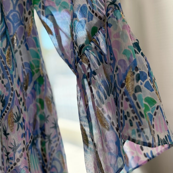 Lily Pulitzer Floral Patterned Sheer Blouse - Picture 3 of 3